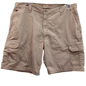CE Schmidt Workwear Shorts Mens 40 Beige Canvas Cargo 9" Inseam Hiking Outdoor